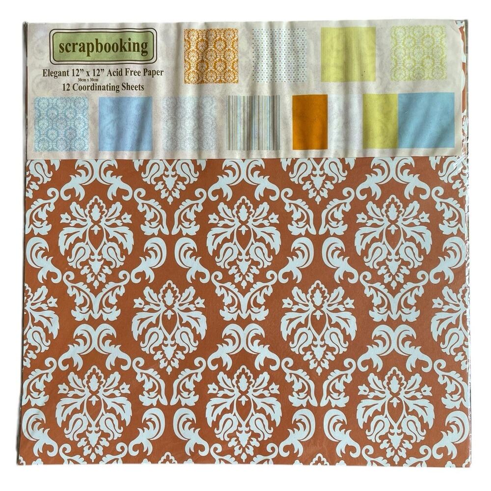 Damask 12x12 Scrapbook Paper Pack 12 Sheets 12x12‎ Journaling Arts Crafts NEW